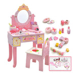Princess-Themed Kids Makeup Vanity Set with Mirror and Storage