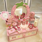 Princess-Themed Kids Makeup Vanity Set with Mirror and Storage