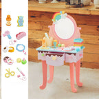 Princess-Themed Kids Makeup Vanity Set with Mirror and Storage