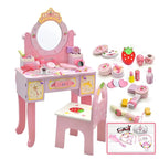 Princess-Themed Kids Makeup Vanity Set with Mirror and Storage