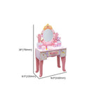 Princess-Themed Kids Makeup Vanity Set with Mirror and Storage Dimensions