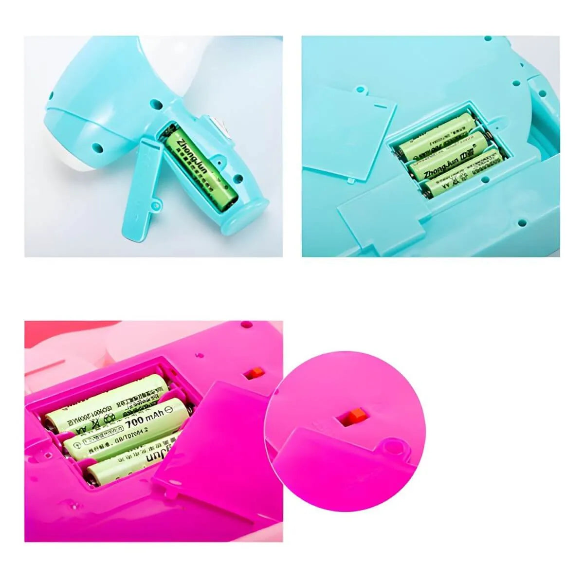 Princess-Themed Kids Makeup Vanity Set with Mirror and Toy in Blue & Pink