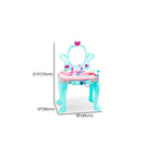 Princess-Themed Kids Makeup Vanity Set with Mirror and Toy in Blue & Pink Dimensions