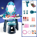 Princess-Themed Kids Makeup Vanity with LED Mirror and Stool