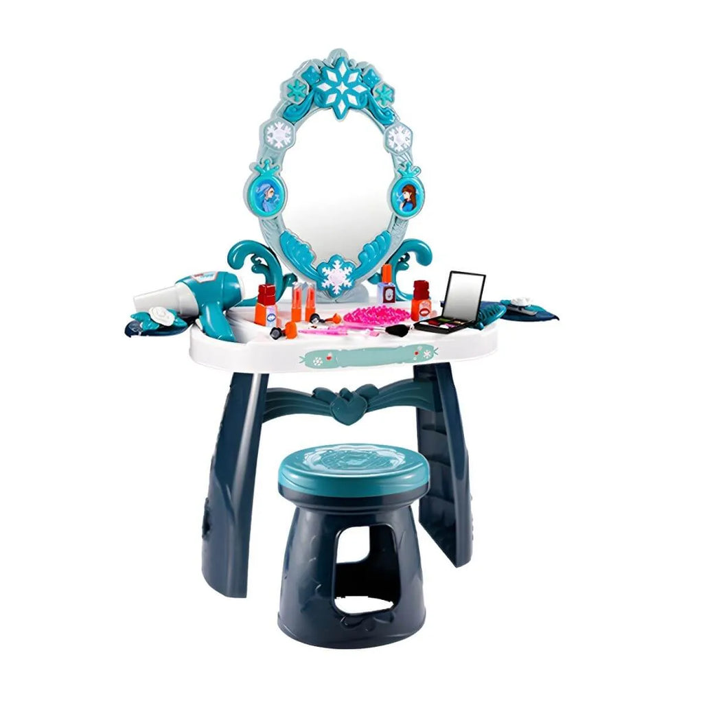 Princess-Themed Kids Makeup Vanity with LED Mirror and Stool