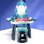 Princess-Themed Kids Makeup Vanity with LED Mirror and Stool
