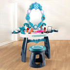 Princess-Themed Kids Makeup Vanity with LED Mirror and Stool Main Product Image