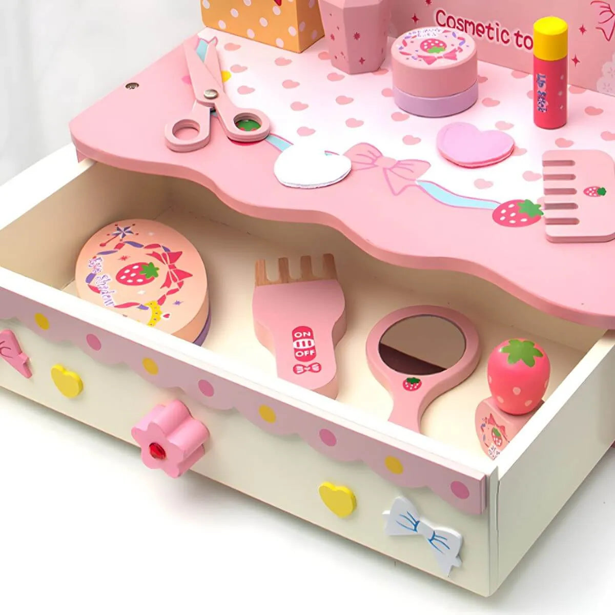 Princess-Themed Kids Makeup Vanity with Mirror and Storage