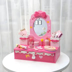 Princess-Themed Kids Makeup Vanity with Mirror and Storage