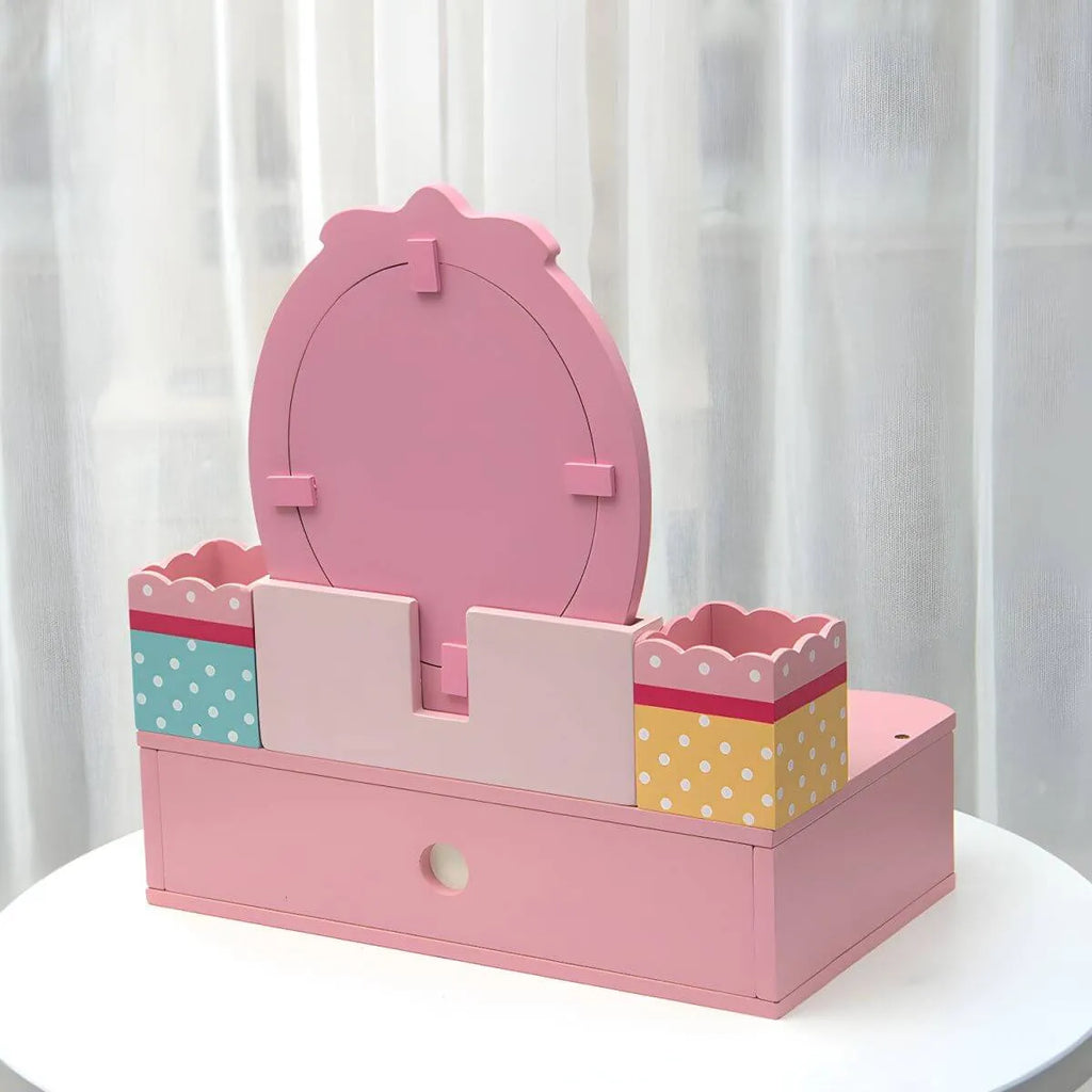 Princess-Themed Kids Makeup Vanity with Mirror and Storage