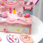 Princess-Themed Kids Makeup Vanity with Mirror and Storage