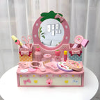 Princess-Themed Kids Makeup Vanity with Mirror and Storage Main Product Image