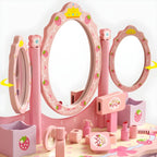 Princess-Themed Kids Vanity Set with Mirror, Chair & Toy Accessories