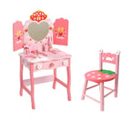 Princess-Themed Kids Vanity Set with Mirror, Chair & Toy Accessories