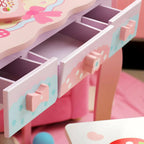 Princess-Themed Kids Vanity Set with Mirror, Chair & Toy Accessories