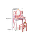 Princess-Themed Kids Vanity Set with Mirror, Chair & Toy Accessories Dimensions