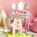 Princess-Themed Kids Vanity Set with Mirror, Chair & Toy Accessories Main Product Image