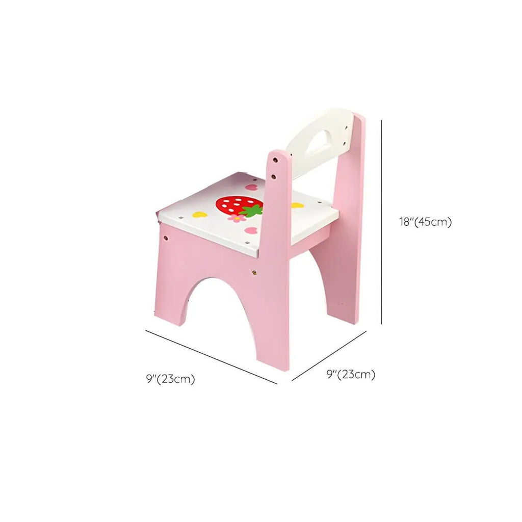 Princess-Themed Pink Wood Vanity Set with Mirror and Chair for Kids Dimensions