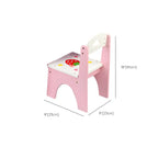 Princess-Themed Pink Wood Vanity Set with Mirror and Chair for Kids Dimensions