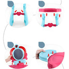 Princess-Themed Plastic Kids Vanity Set with LED Mirror and Stool