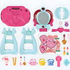 Princess-Themed Plastic Kids Vanity Set with LED Mirror and Stool