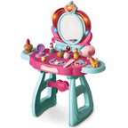 Princess-Themed Plastic Kids Vanity Set with LED Mirror and Stool