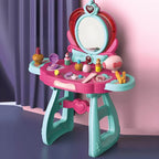 Princess-Themed Plastic Kids Vanity Set with LED Mirror and Stool