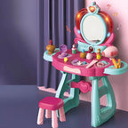 Princess-Themed Plastic Kids Vanity Set with LED Mirror and Stool Main Product Image