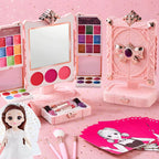 Princess-Themed Plastic Vanity Set with Mirror and Makeup Kit