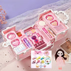 Princess-Themed Plastic Vanity Set with Mirror and Makeup Kit