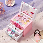 Princess-Themed Plastic Vanity Set with Mirror and Makeup Kit