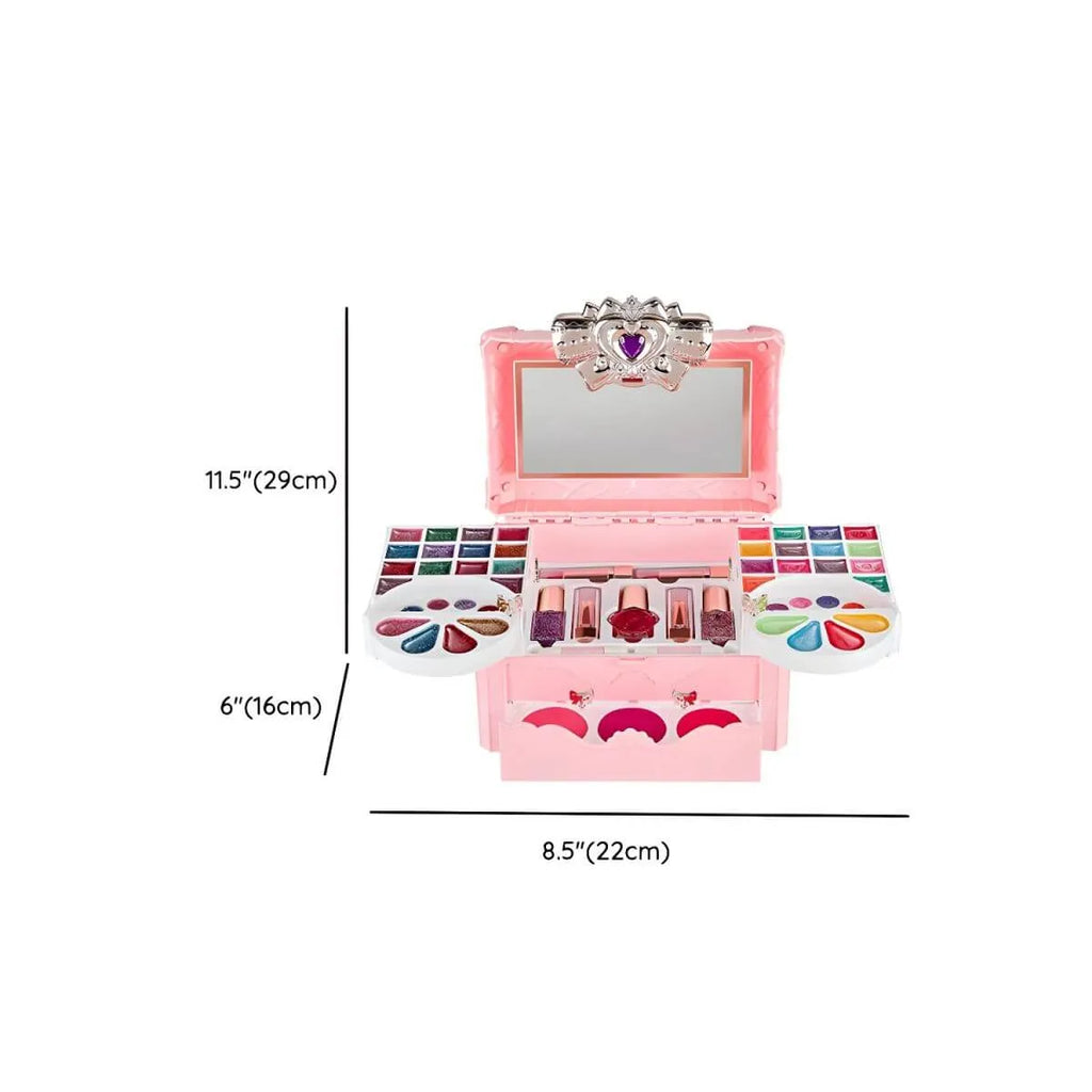Princess-Themed Plastic Vanity Set with Mirror and Makeup Kit Dimensions
