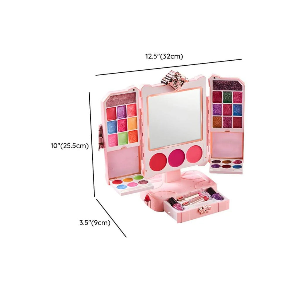 Princess-Themed Plastic Vanity Set with Mirror and Makeup Kit Dimensions
