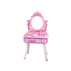 Princess-Themed Wooden Kids Makeup Vanity Set with Mirror and Storage