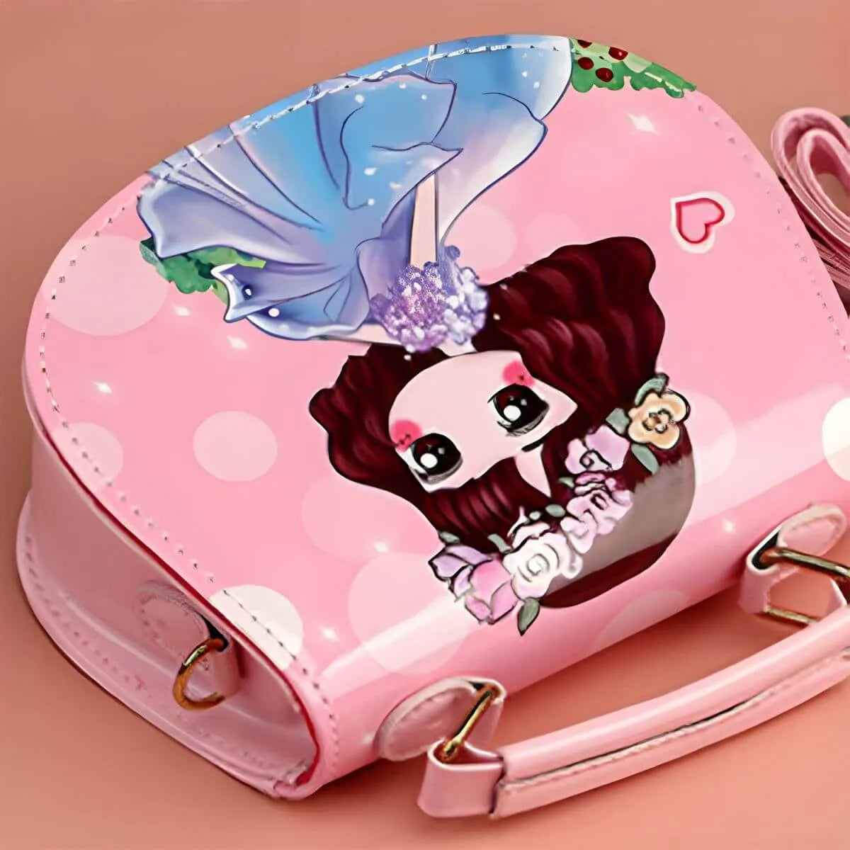 Princess-Themed Wooden Kids Makeup Vanity with Mirror & Jewelry Set