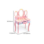 Princess-Themed Wooden Kids Makeup Vanity with Mirror & Jewelry Set Dimensions