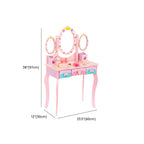 Princess-Themed Wooden Kids Vanity Set with Mirror and Storage Dimensions