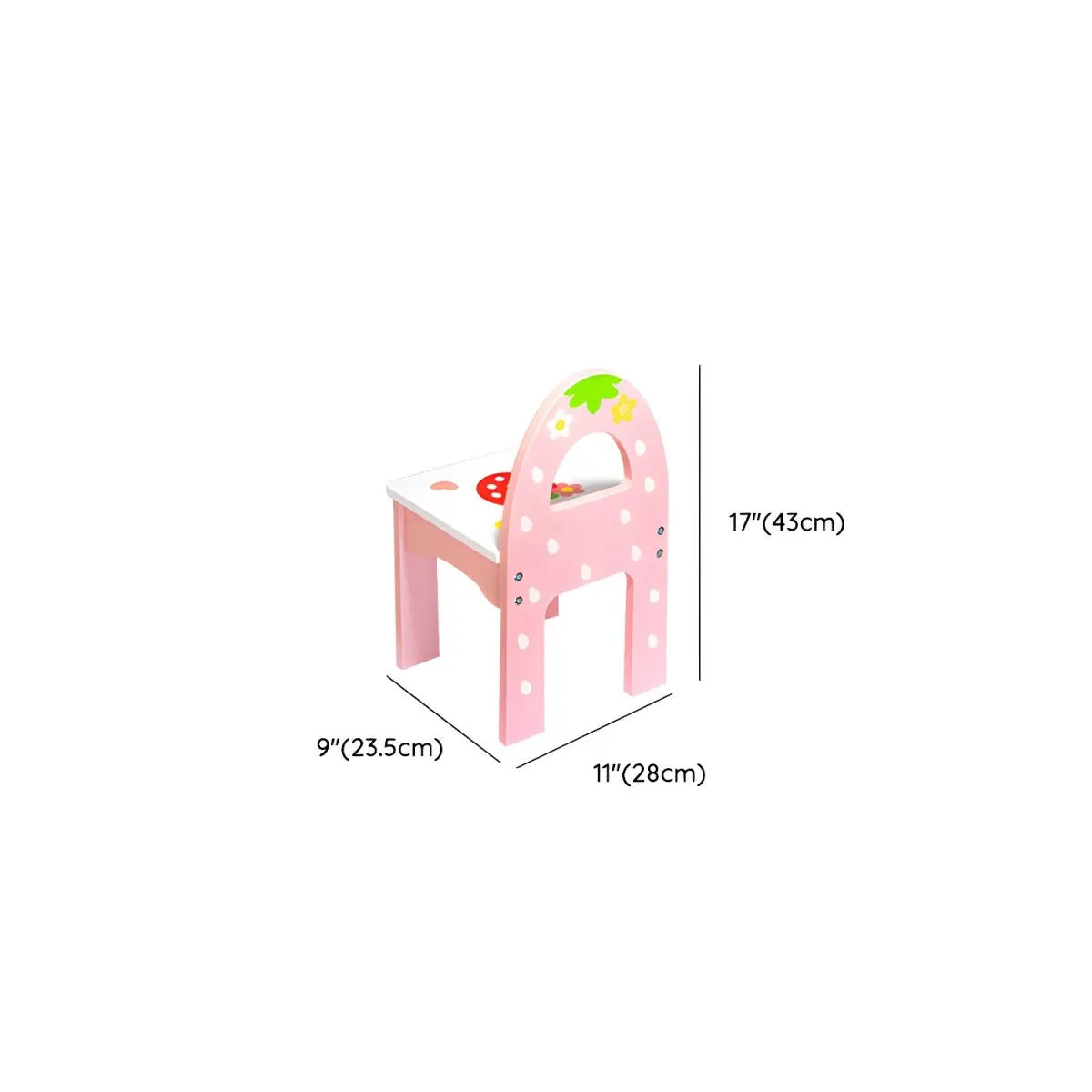 Princess-Themed Wooden Kids Vanity Set with Mirror and Storage Dimensions