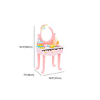 Princess-Themed Wooden Kids Vanity Set with Mirror and Storage Dimensions