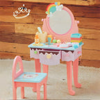Princess-Themed Wooden Kids Vanity Set with Mirror and Storage Main Product Image