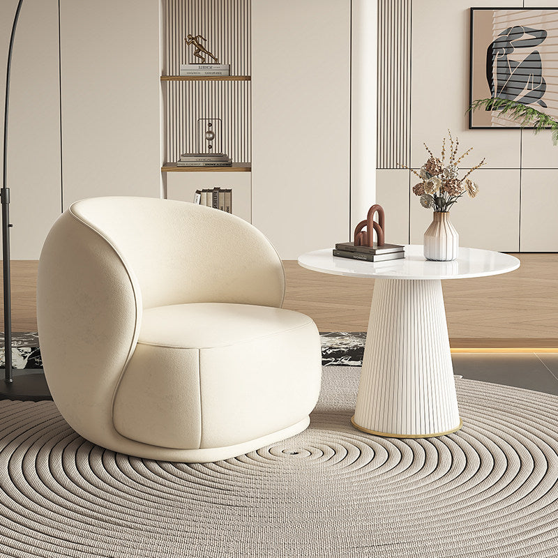 Casual Upholstered Accent Chair with Solid Color Fixed Back and Pine Wood Frame