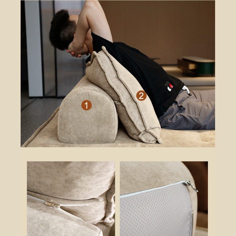 Modern Nordic khaki solid wood sofa bed with pull out feature and convertible sleeper design