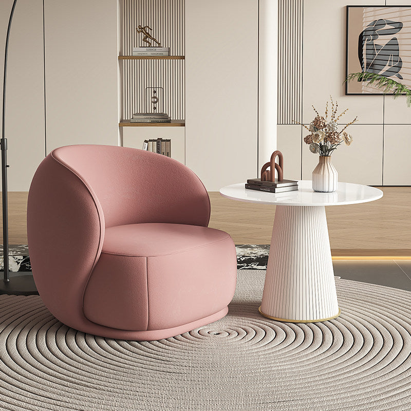 Casual Upholstered Accent Chair with Solid Color Fixed Back and Pine Wood Frame