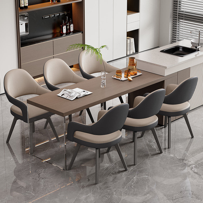 Modern Leather Swivel Arm Chair with Metal Frame Enlarged Size