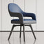 Modern Leather Swivel Arm Chair with Metal Frame Enlarged Size