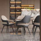 Modern Leather Swivel Arm Chair with Metal Frame Enlarged Size