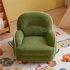 Pudding Kids Accent Chair With Embracing Back and Soft Plaid Upholstery