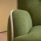 Pudding Kids Accent Chair With Embracing Back and Soft Plaid Upholstery