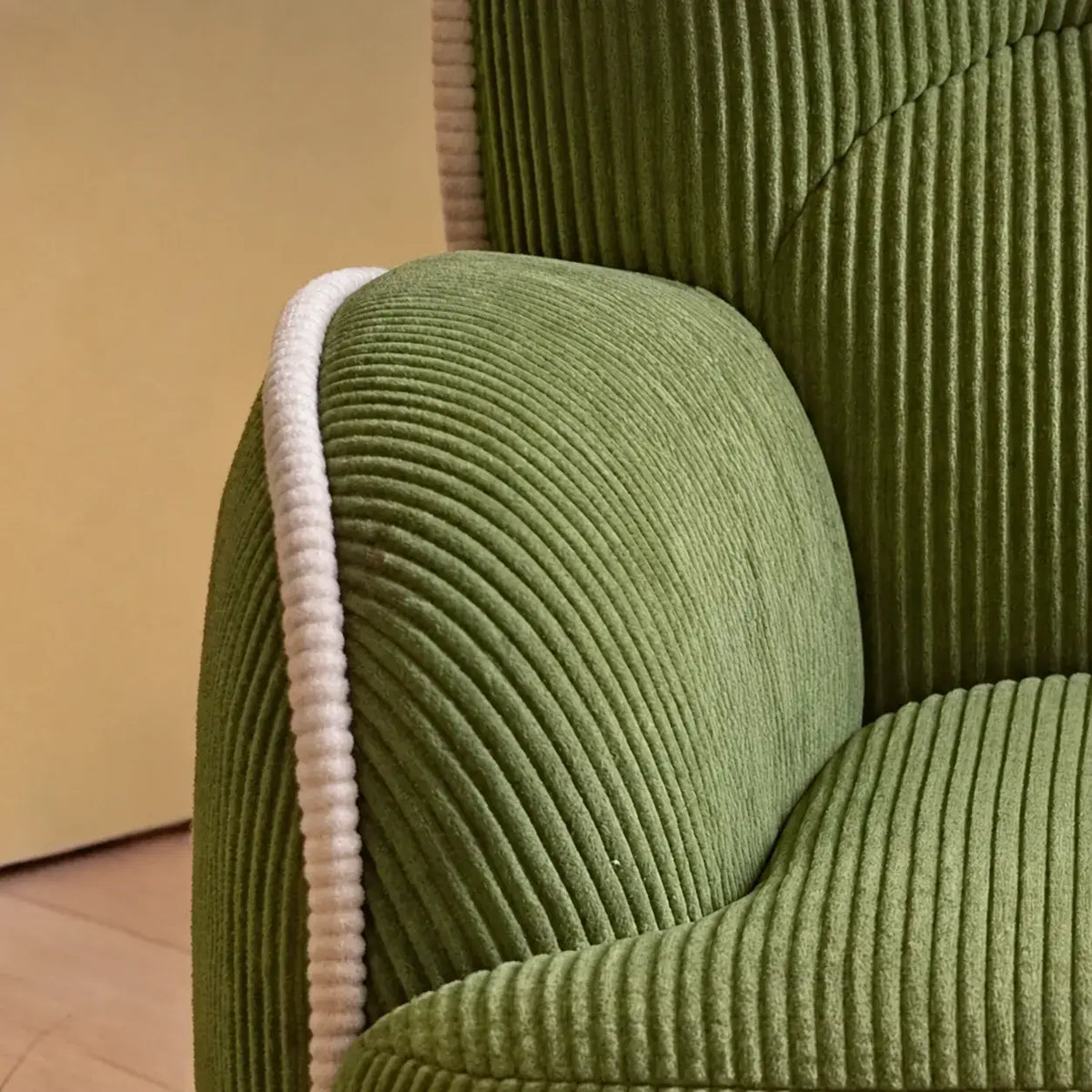 Pudding Kids Accent Chair With Embracing Back and Soft Plaid Upholstery