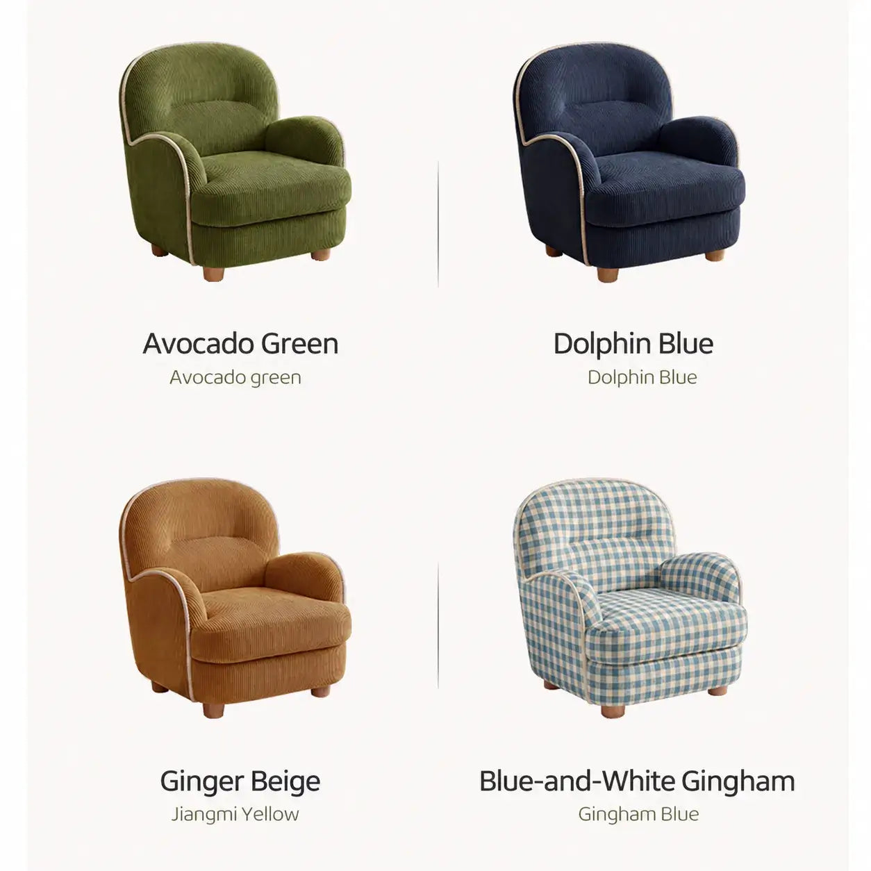 Pudding Kids Accent Chair With Embracing Back and Soft Plaid Upholstery Secondary image